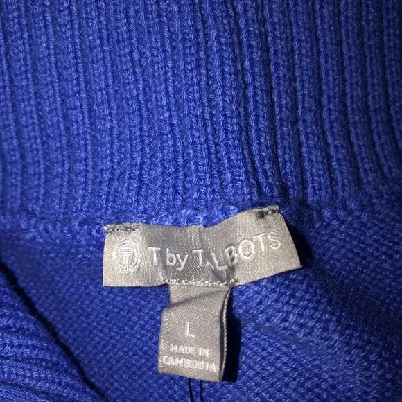 T Talbots Blue Zip-up Sweater - Picture 2 of 5